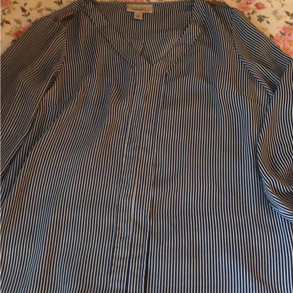Striped Blue and White Women's Top